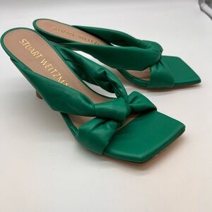 Stuart Weitzman Emerald Green Heeled Sandals